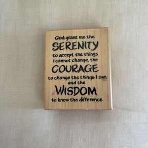 PSX F-2411 GOD GRANT ME THE SERENITY COURAGE WISDOM Rubber Stamp 1999